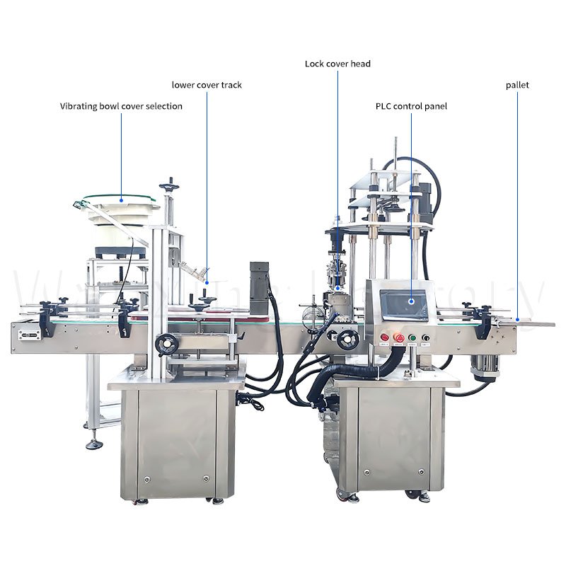 Threaded aluminum cap locking machine