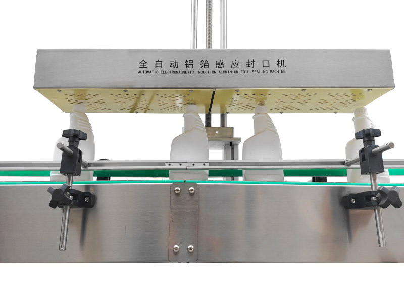 Double track filling top cap screw cap aluminum foil sealing line