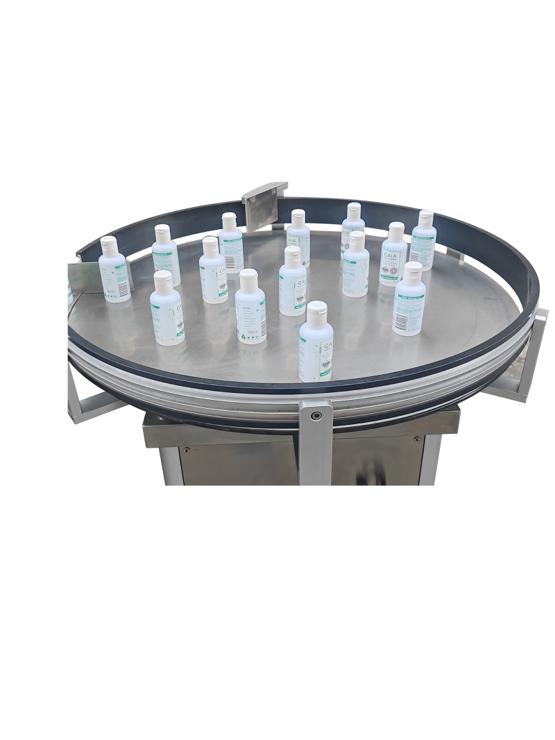 Bottle-sorting, filling, and screwing assembly line