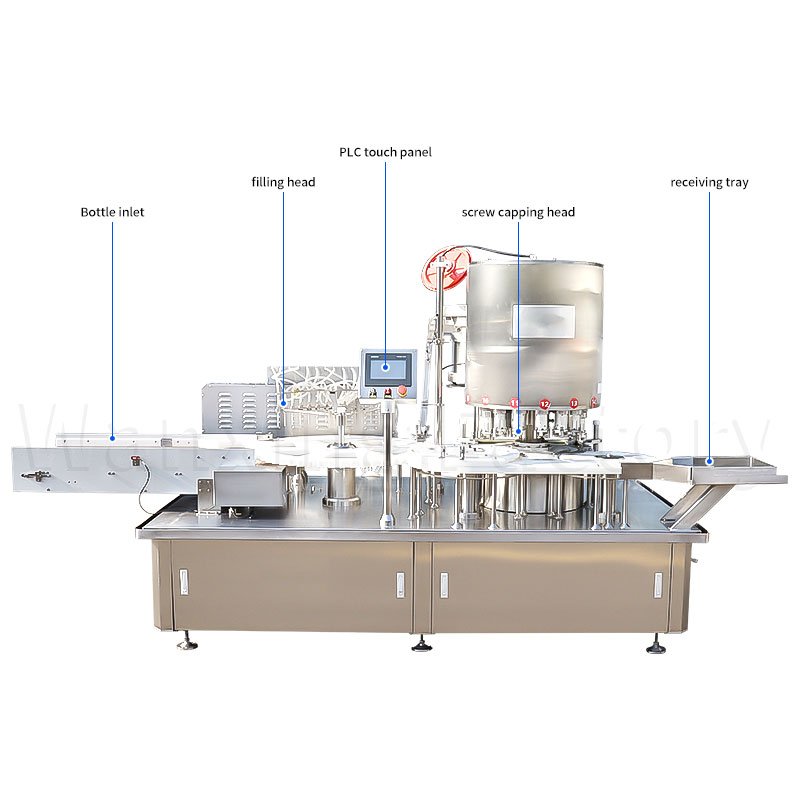 Fully automatic 14-head filling and lower cap 12-head screwing machine