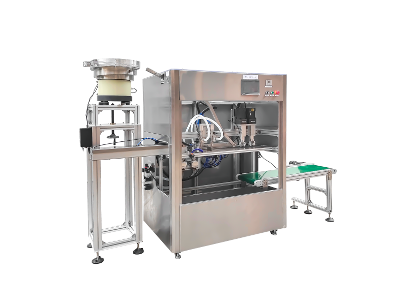 Self-standing bag double-head cabinet filling machine