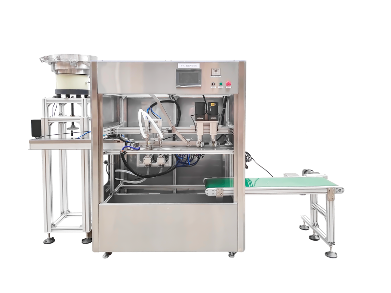 Self-standing bag double-head cabinet filling machine