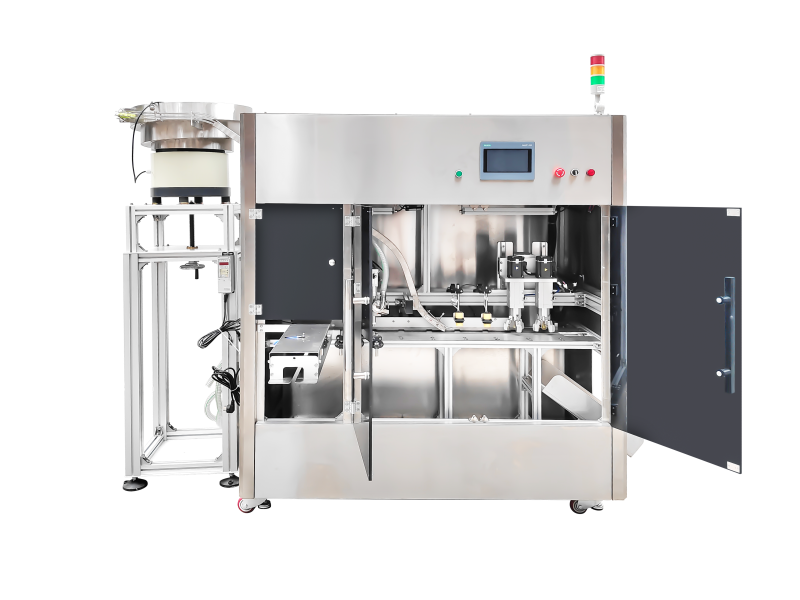 Self-standing bag double-head cabinet filling machine