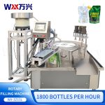 Three-head rotary stand-up pouch filling machine, liquid detergent, dishwashing liquid, shampoo self-filling packaging machine - Image 2