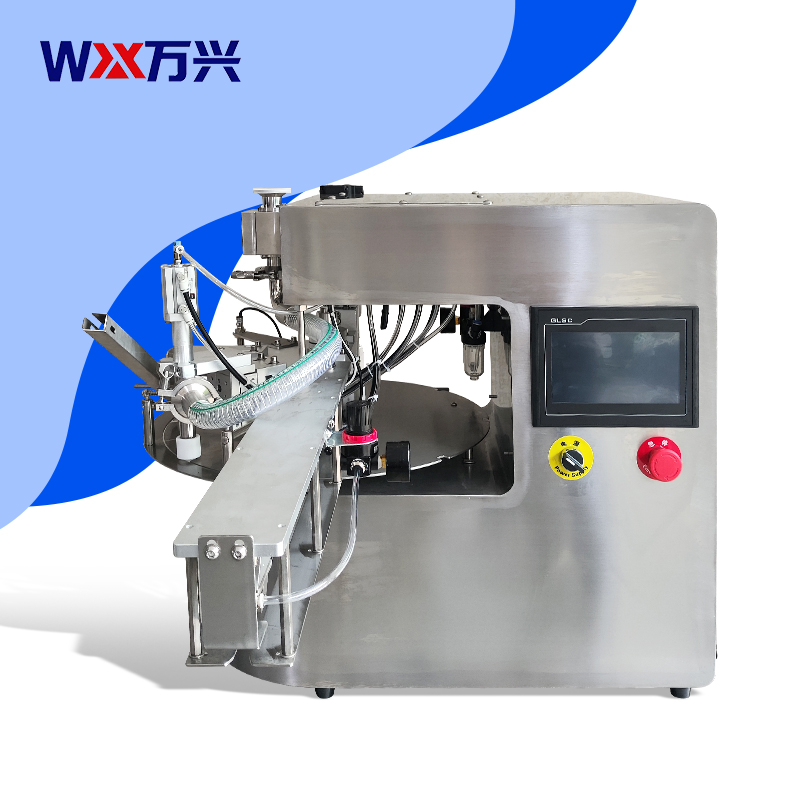 产品-7 Small rotary disc stand-up pouch filling machine for soy milk, milk and mineral water with spout bag packaging machine - Image 1