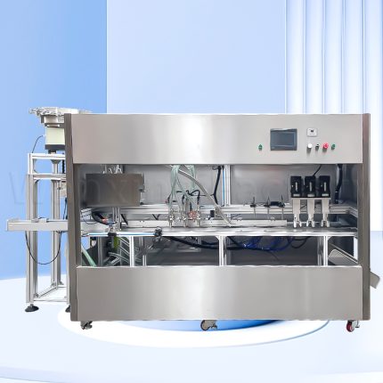 Fully automatic three-head cabinet-type stand-up bag filling machine, jelly juice and sauce packaging machine